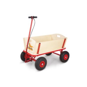 carrito con freno para jardín til de madera natural sin tratar